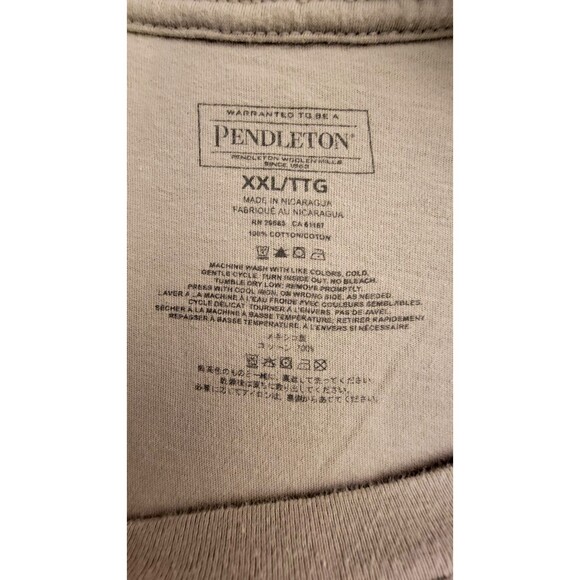Pendleton T-Shirt Woolen Mills Yellowstone National Park Beige Top 2X Outdoors - Picture 4 of 4
